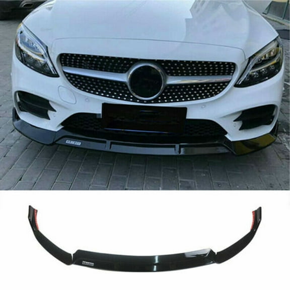 NINTE Front Lip for 2019-2021 Benz W205 2019-2023 C205 A205 Sport Bumper Splitters Gloss Black 3PCS