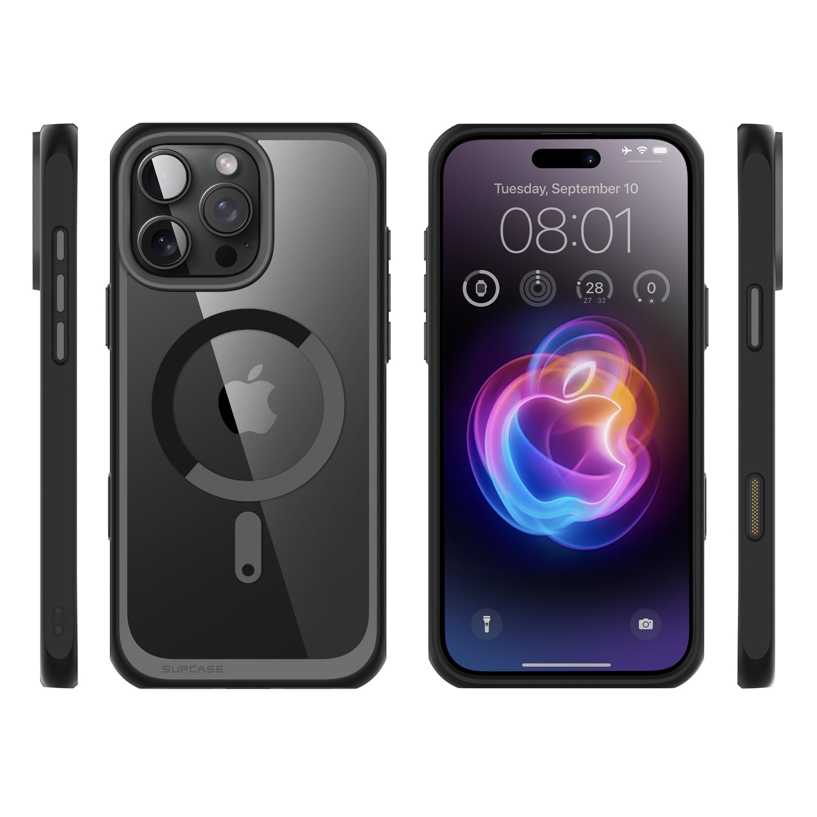 SUPCASE Quick Access Button Design for iPhone 16 Pro 2024 MagSafe Case, [Military-Grade Protection] Slim Clear Shockproof Protective Strong Magnetic Phone Case Cover for iPhone 16 Pro, 6.3", Black