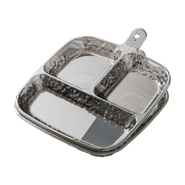 2 platos divididos, vajilla reutilizable multiusos para cocina. Gris