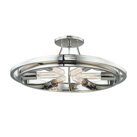 

6-Light Flush Mount 21 inches Wide By 8 inches High-Polished Nickel Finish Bailey Street Home 116-Bel-2972748