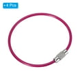 thumbnail image 3 of Unique Bargains 6 Pouces Fil Porte-Clés Câble Boucle Porte-Clés en Acier Inoxydable, Rose Rouge Pack de 4, 3 of 6