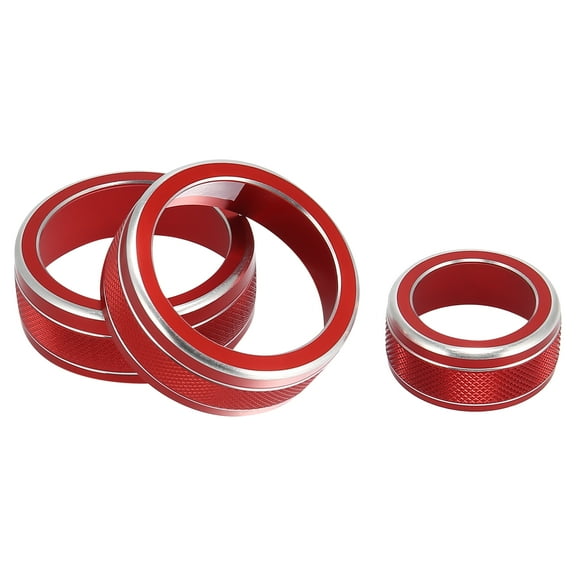 3pcs AC Climate Control Ring Knob Ring Trim Cover for Subaru Forester Impreza Red Air Conditioner Switch Decor
