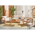 thumbnail image 2 of Safavieh Dren Outdoor Patio 4 Pc Conversation Set - Natural, 2 of 10