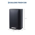 thumbnail image 3 of TEQIN Stainless Steel Trash Can with Lid, Large Garbage Can, Rustproof Step-on Kitchen Metal Trash Bin with Inner Bucket for Kitchen Office, 3 of 7