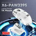 thumbnail image 3 of ATTACK SHARK X6 49g SUPERLIGHT Mouse, PixArt PAW3395 Gaming Sensor, BT/2.4G Wireless/Wired Gaming Mouse, 6 Adjustable DPI up to 26000, 200 Hrs Battery, G502, Office Mice for Win11/Xbox/PS/Mac (White), 3 of 10