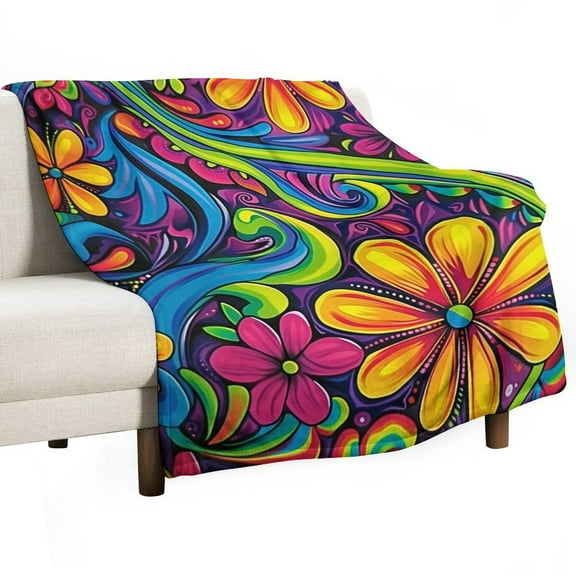 Nostalgic Vintage Floral Throw Blanket for Women, Men & Kids - Super Soft Plush Blanket Throw Fleece Blanket Animal Blanket