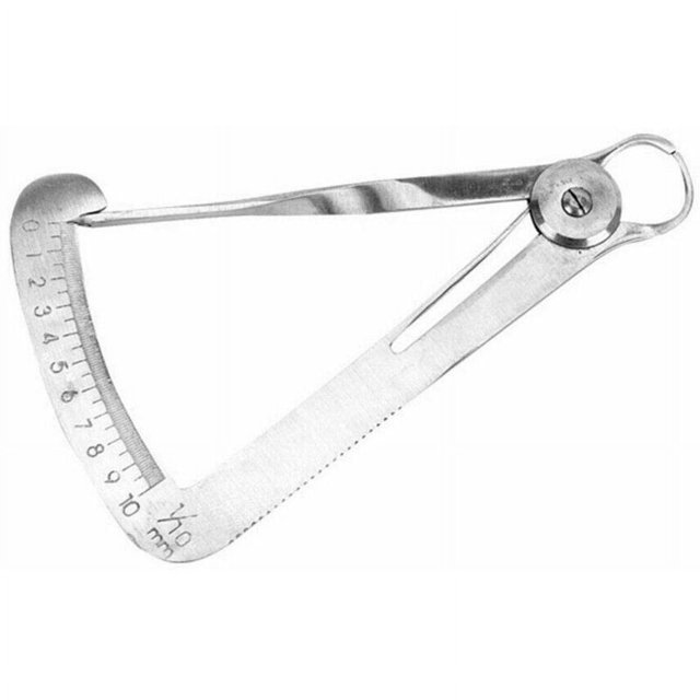 Calibrador de cera de acero inoxidable, regla dental, herramientas de medición triangulares, regla de cera de laboratorio dental