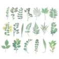 thumbnail image 1 of Calcomanías de flores de vinilo transparentes, calcomanías de flores claras de PET para álbum de recortes, 80 hojas verdes, 1 of 6