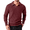 Wine, variant on Men's Long Sleeve Collared V Neck Knit Sweater Textured Classic Fit Pullover