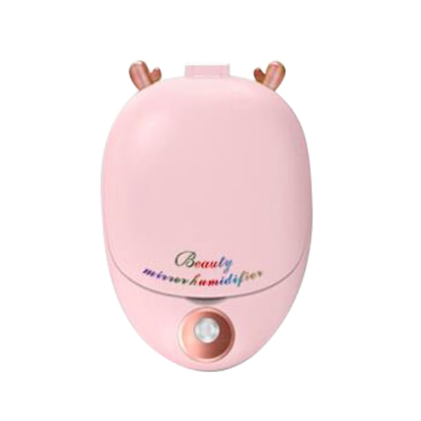Facial portátil, práctico rociador de niebla fría, vaporizador facial de atomización humectante automático recargable por USB para el cuidado de la piel Mak (incluye un espejo)