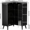 thumbnail image 2 of PAKASEPT Display Case with Tempered Glass Doors,3-Tier Corner Curio Cabinet with LED Lights for Collectibles,Display Cabinet with 6 Adjustable Shelves,Kids Bookcase for Bedroom, Living Room,Black, 2 of 9