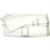 Organic 3- Piece Towel Set, White and Green