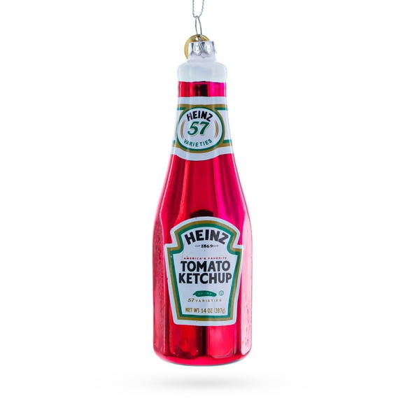Ketchup Bottle Glass Christmas Ornament