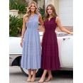 thumbnail image 3 of Merokeety Summer Dress for Women Boho V Neck Cotton Modest Long Dresses with Pockets Blue m, 3 of 8