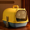 thumbnail image 5 of Moocorvic Cats Litter Box with Lid, Hooded Litter Pan 14x 19.7 x 13.4 Inches(Yellow), 5 of 7