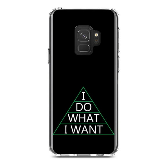 DistinctInk Clear Shockproof Hybrid Case for Samsung Galaxy S9 (5.8" Screen) - TPU Bumper, Acrylic Back, Tempered Glass Screen Protector - I Do What I Want