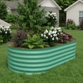 thumbnail image 1 of Bac Surélevé en Acier Galvanisé – Jardinière Ovale Robuste – Résistant à la Rouille et aux Intempéries – Assemblage Rapide – Herbes, Légumes et Fleurs – Extérieur – Vert, 240x120x45 cm, 1 of 7