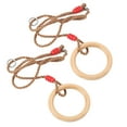 thumbnail image 3 of Swing de Gimnasia de Madera, Patio Colgante Colgante Columpio de Madera para Niños Swings Swings de Madera Anillo de Madera Con Cuerda para Ajuste Cruzado, 3 of 7