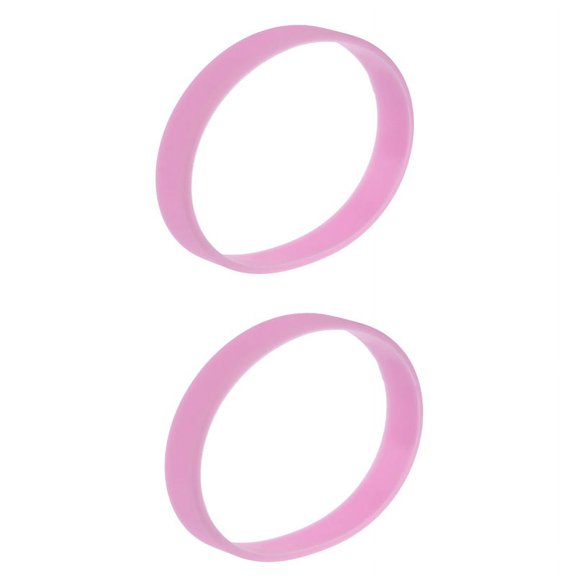 2X Fashion Silicone Rubber Elasticity Wristband Wrist Band Cuff Bracelet Bangle Pink