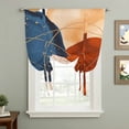 thumbnail image 2 of Boho Geometric Balloon Curtains for Bedroom/Front Door/Bathroom, Farmhouse Abstract Retro Stripes Motifs Tie Up Curtains 63 Inch Length Light Filtering Kitchen Curtains Shades for Windows 46"x63", 2 of 8