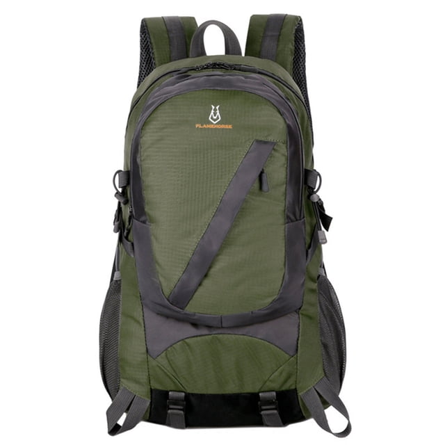 FLAMEHORSE Ultralight Army Green Hiking Backpack with Multiple Pockets for Outdoor Adventures