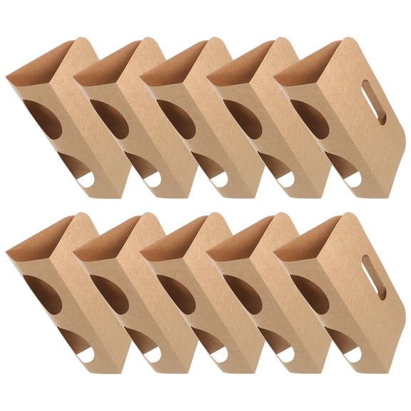 FONDOTIN Beverage Cup Holder Paperboard Foldable General Users Food Services 10pcs