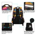 thumbnail image 4 of FORMRS Unisex Backpack Elementary School Travel Bookbag with Reflective Stripes, Futuristic Circles, 4 of 7