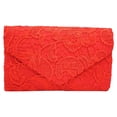 thumbnail image 2 of Women Shoulder Bag Portable Replacement Solid Color Stylish Fashionable Fashionable Wedding Banquet Rectangular Girls Envelope Pouch Clutches Red, 2 of 9