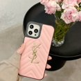 thumbnail image 1 of Funda De Cuero PU Clásica De Rayas De Lujo Para iPhone 14 13 12 11 Pro Max Protectora Con Logotipo De Metal Gao Jiahui unisex, 1 of 2