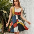 thumbnail image 7 of Mondrian Inspired（16） Women's Tank Dress V Neck Sleeveless Summer Sundress, 7 of 7