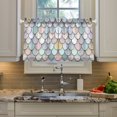 thumbnail image 2 of Yayeee Kitchen Curtains Tier Pair Light Filtering 27"x36" Rod Pocket Short Cafe Window Panel, Light Blue Shimmering Pattern, 2 of 7