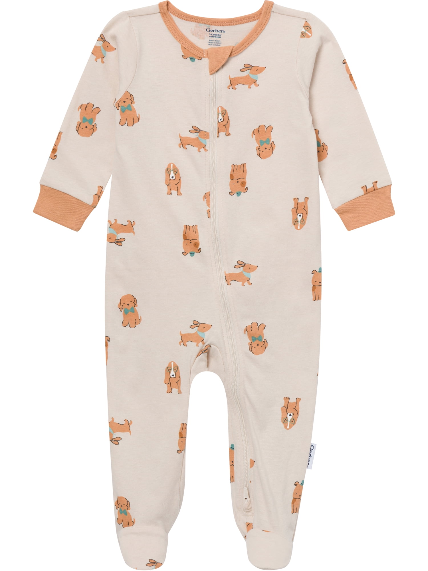 Gerber Baby Neutral Sleep N´ Play 2-Way Zipper Footed Pajamas, 4-Pack, Sizes, Newborn - 6/9 Months