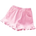 thumbnail image 3 of Gytharion Toddler Girls Elastic Waist Shorts Solid Casual Athletic Shorts Ruffle Hem Cute Summer Shorts 1-11 Years, 3 of 5
