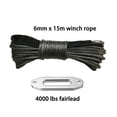 thumbnail image 2 of 6mm*15m 1/4" X 50ft ATV Winch Line Add 4000lbs Hawse Fairlead,Synthetic Rope,Boat Winch Rope,Winch Cable ,Easy to Use, 2 of 5