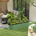 thumbnail image 2 of 6.4' x 2' x 1.4' Galvanized Raised Garden Bed Kit, Metal Planter Box with Safety Edging, Green, 2 of 7