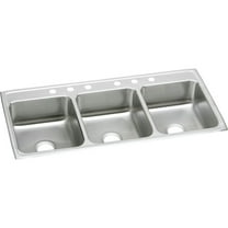 Elkay Lustertone Classic Stainless Steel 46" x 22" x 7-5/8", Triple Bowl Drop-in Sink