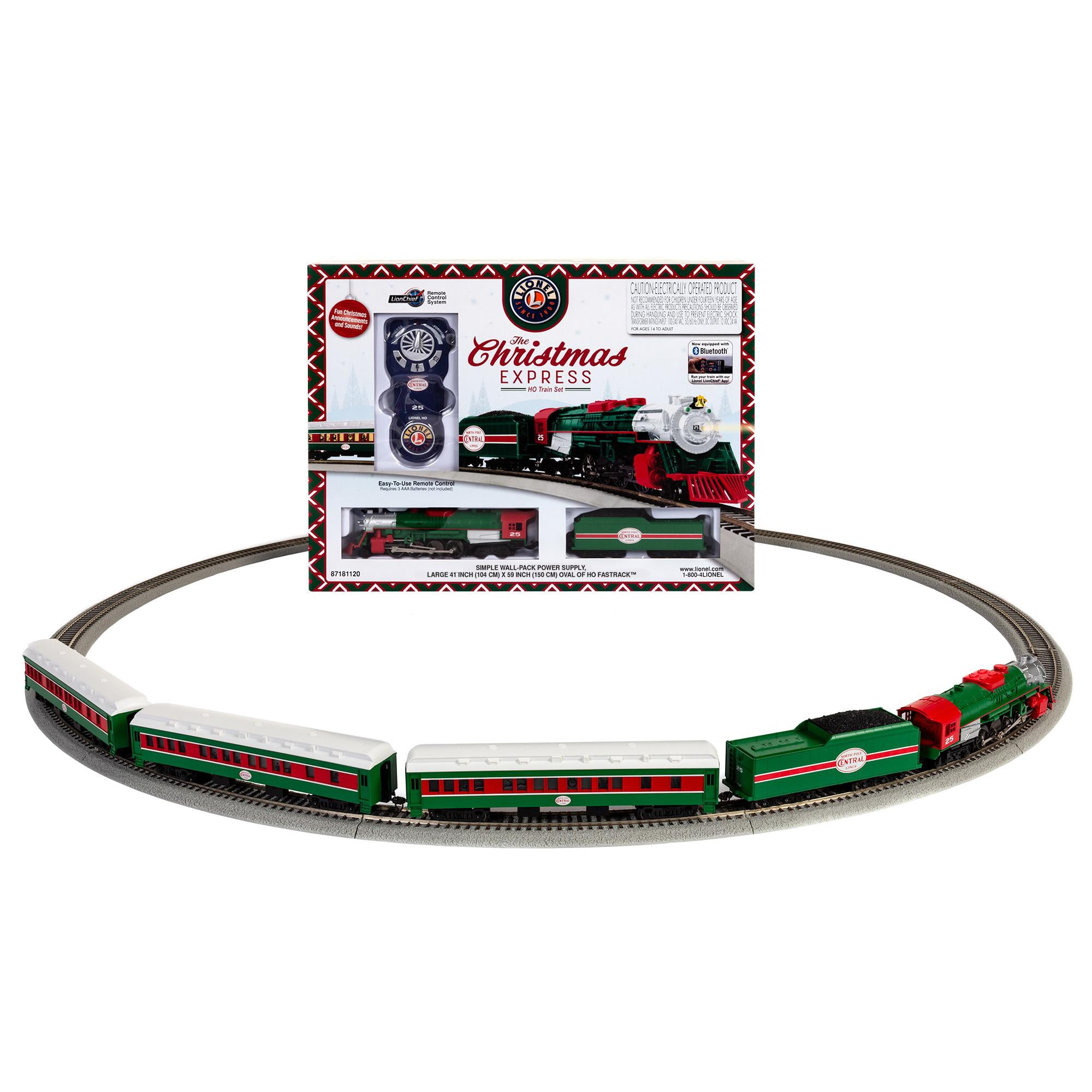 Lionel HO Scale Christmas Express Electric Model Train Set with Remote and Bluetooth Capability