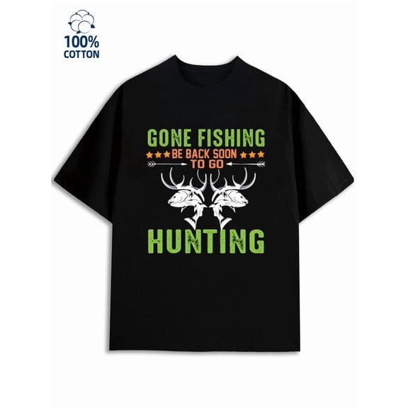 Hunting Fishing T-Shirt for men fishing 180G 100% Cotton black fishing for men funny Retro Unisex Shirt Cotton tshirts Classic Unisex Shirt Graphic Tee tshirts Casual Unisex Shirt Graphic Tee tshirts