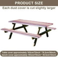thumbnail image 3 of HLONK 3 Pcs Picnic Table Cover and Bench Covers Set Polyester Fitted Camping Table Cover Waterproof Picnic Table Cover with Bench Covers Natural Wood Grain Camping Tablecloth for Barbecue, 3 of 10