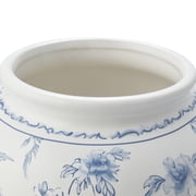 My Texas House 8 in Blue Floral Round Ceramic Vase