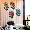 thumbnail image 3 of sunsanly Colorful Night Owl Wall Decoration Home Office Living Room Bathroom Indoor Outdoor Metal Wall Art Iron Hanging Bird Ornament Pendant, 3 of 7