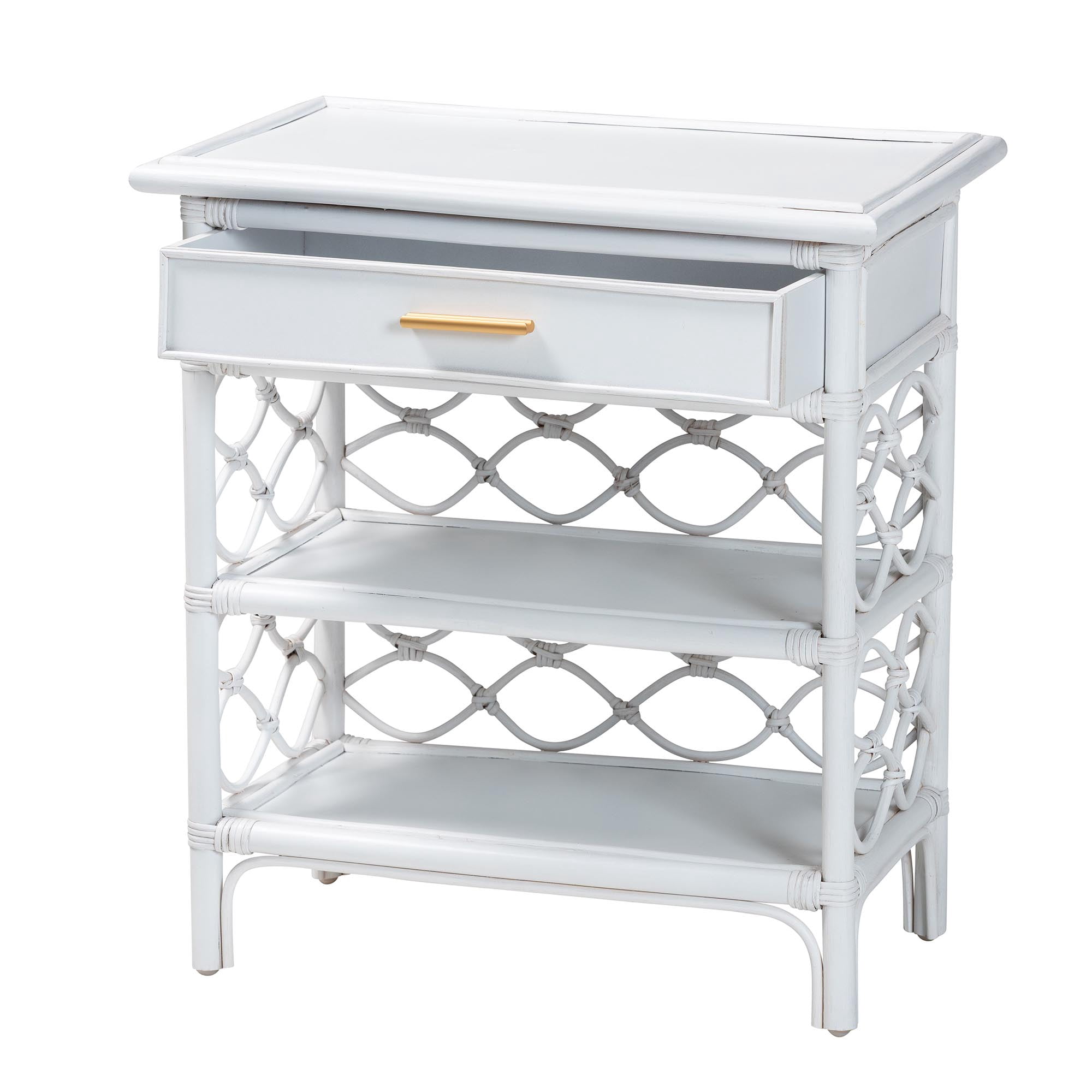 bali & pari Akane Coastal Nightstand, 1-Drawer, 24"W, White