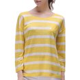 thumbnail image 3 of Richie House Women's Long sleeve striped linen pullover RH2025-C-M, 3 of 7