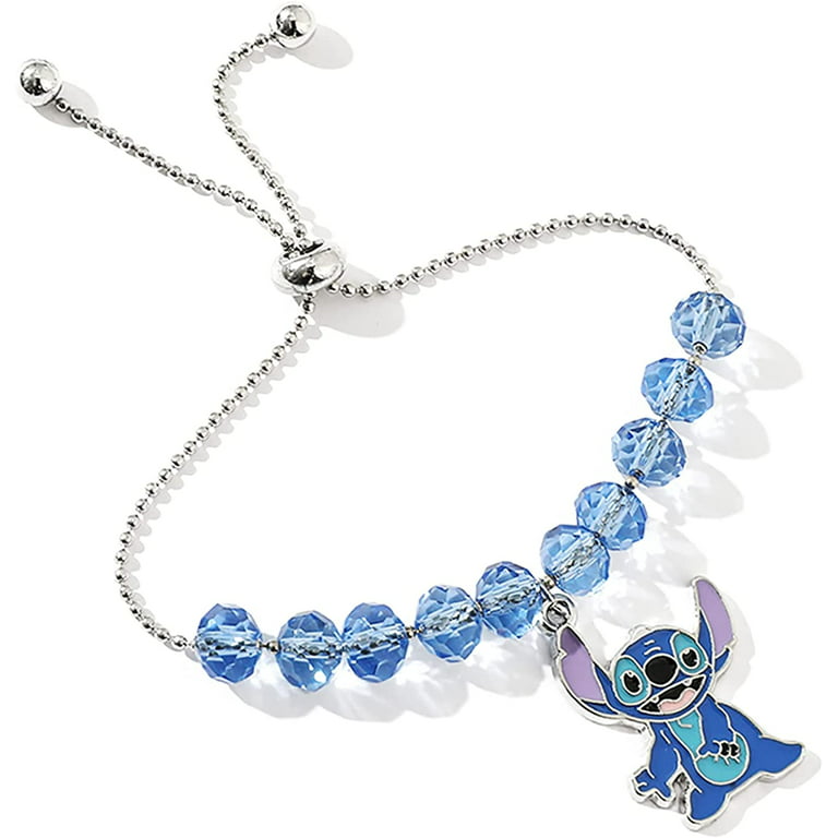 Charm bijoux compatible bracelet lilo et stitch coeur fleur argent