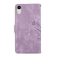 thumbnail image 7 of Allytech Wallet Flip Case for iPhone XR with Orchid Butterflies Embossed Pattern, Premium PU Leather Kickstand Magnetic Clasp Shockproof Case with Card Holder & Wrist Strap, Purple, 7 of 7