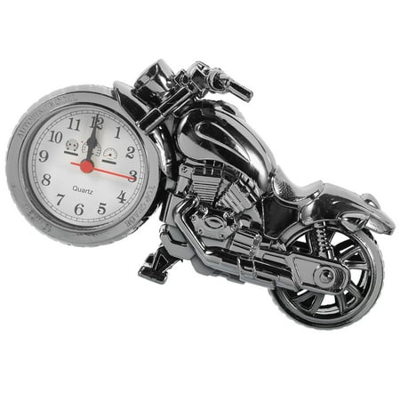 LOLIPPYY Vintage Motorcycle Alarm Clock Multi Color Battery Operated Quartz Timekeeper for Home