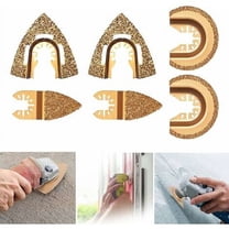 Universal Triangular Semicircle Multitool Diamond Carbide Oscillating Saw Blades Set of 6
