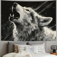 thumbnail image 2 of Chilfamy Howling Wolf Full Moon Tapestry, Inspirational Wolf Black And White Tapestry for Bedroom Wall Hanging Tapestry Home Decorations for Living Room Bedroom Dorm Decor 40x60inch, 2 of 6