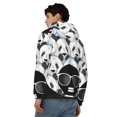 thumbnail image 4 of Wukai Black Head Woman with Panda Hair Print Men's Zip-Up Hoodie,Fleece Full-Zip Hoodie for Men, Hooded Sweatshirt-Large, 4 of 5