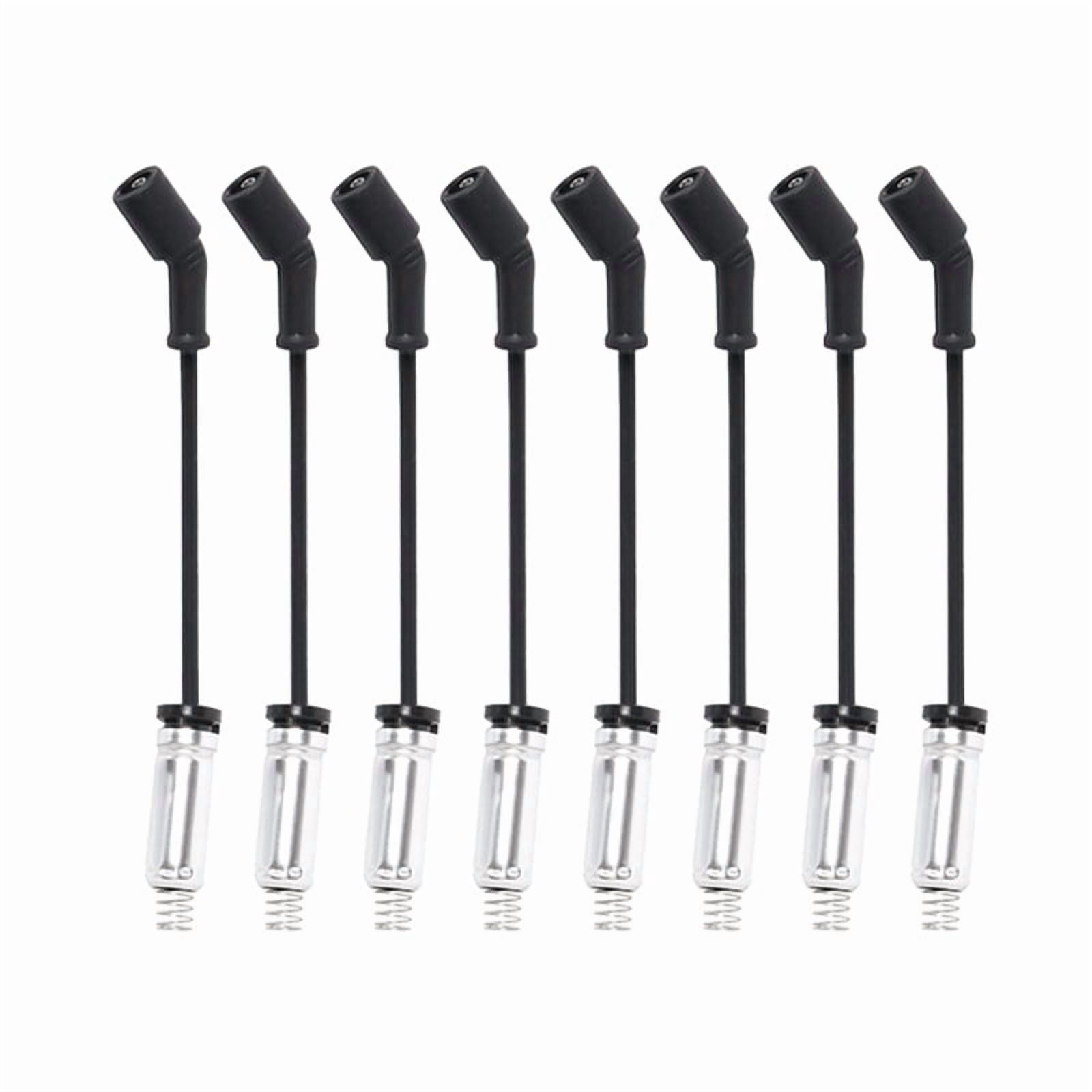 ISA Set of 8 Round Ignition Coil Pack and Platinum Spark Plug and Wire Set For Chevy Escalade Express Silverado Sierra Suburban Tahoe SSR 4.8L 5.3L 6.0L for UF262 C1251 41-962